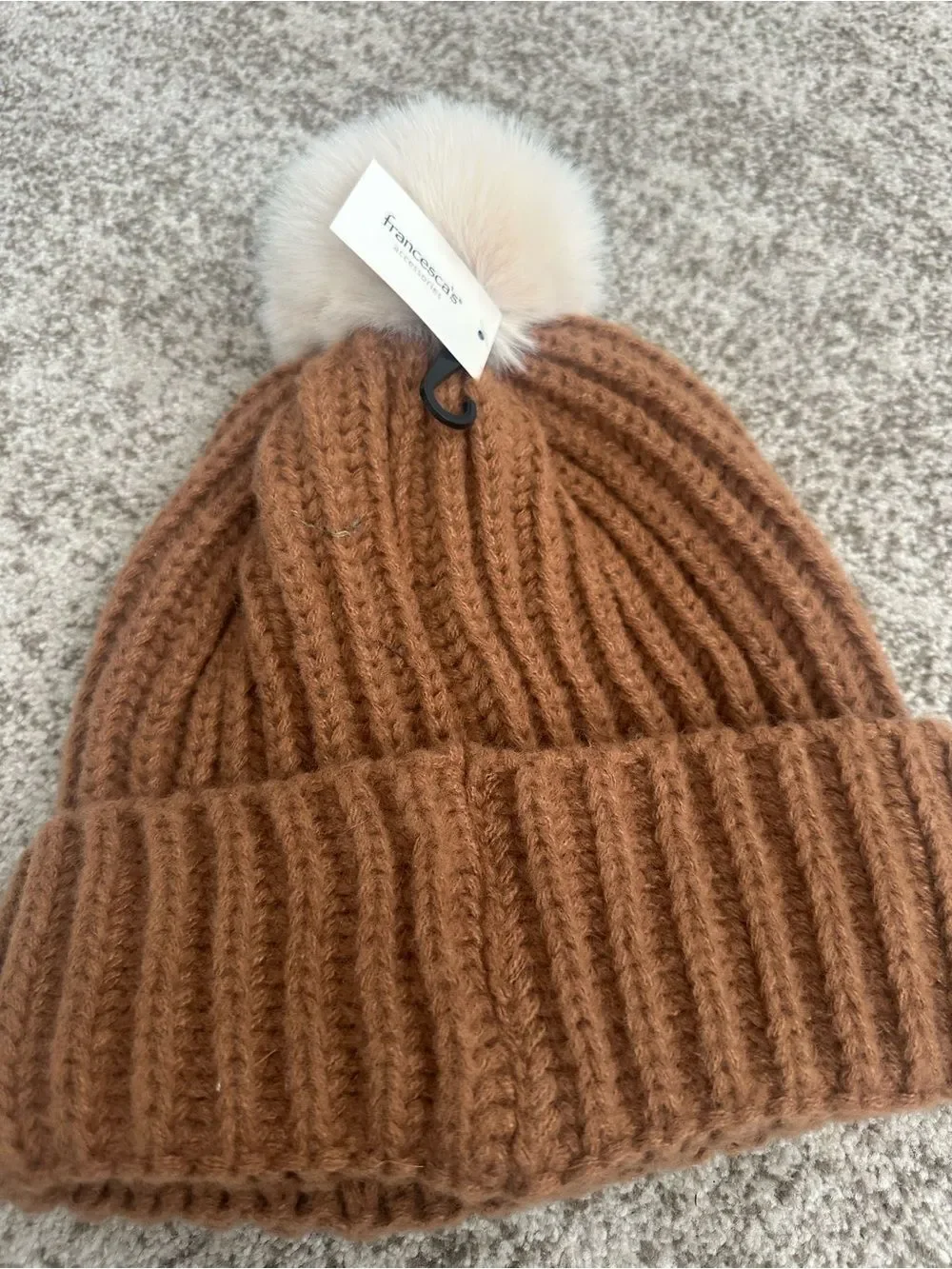 Fransesca’s Brown Ribbed Bow Hat O/S